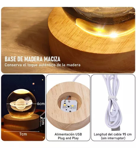 Esfera De Cristal Luz Led