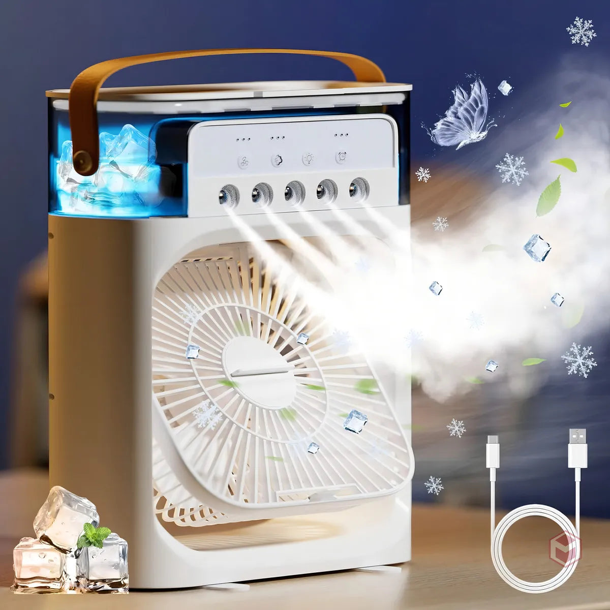 Mini Aire Acondicionado Portátil GWT – Ventilador + Humidificador + Aromaterapia