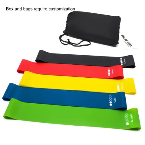 Kit X 5 Bandas Resistencia Plana + Bolso Colofertas