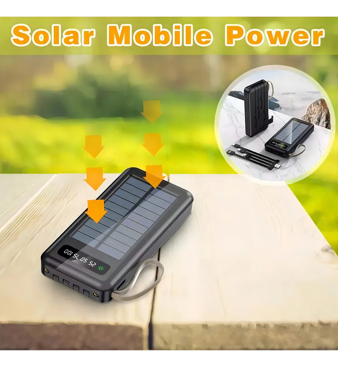 POWERBANK SOLAR PORTATIL- No vuelvas a depender de un enchufe.